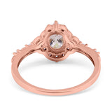 14K Gold Oval 0.95ct G SI Vintage Diamond Engagement Ring Size 6.5