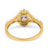 14K Gold Oval 0.95ct G SI Vintage Diamond Engagement Ring Size 6.5