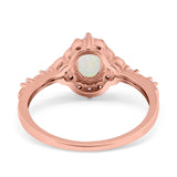 14K Gold Oval 0.95ct G SI Vintage Diamond Engagement Ring Size 6.5