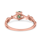 14K Gold 0.75ct Pear Art Deco G SI Diamond Engagement Ring Size 6.5