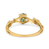 14K Gold 0.75ct Pear Art Deco G SI Diamond Engagement Ring Size 6.5
