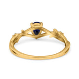 14K Gold 0.75ct Pear Art Deco G SI Diamond Engagement Ring Size 6.5
