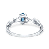 14K Gold 0.75ct Pear Art Deco G SI Diamond Engagement Ring Size 6.5