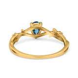 14K Gold 0.75ct Pear Art Deco G SI Diamond Engagement Ring Size 6.5