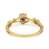 14K Gold 0.75ct Pear Art Deco G SI Diamond Engagement Ring Size 6.5