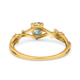 14K Gold 0.75ct Pear Art Deco G SI Diamond Engagement Ring Size 6.5