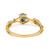 14K Gold 0.75ct Pear Art Deco G SI Diamond Engagement Ring Size 6.5