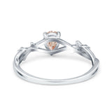 14K Gold 0.75ct Pear Art Deco G SI Diamond Engagement Ring Size 6.5