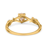 14K Gold 0.75ct Pear Art Deco G SI Diamond Engagement Ring Size 6.5