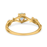 14K Gold 0.75ct Pear Art Deco G SI Diamond Engagement Ring Size 6.5