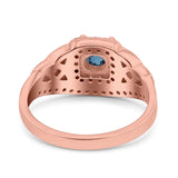 14K Gold 0.69ct Round Art Deco 5mm G SI Diamond Engagement Wedding Ring