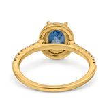 14K Gold 0.93ct Oval G SI Diamond Engagement Ring Size 6.5
