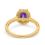 14K Gold 0.93ct Oval G SI Diamond Engagement Ring Size 6.5