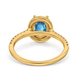 14K Gold 0.93ct Oval G SI Diamond Engagement Ring Size 6.5