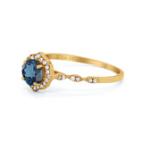 14K Gold 0.99ct Round Petite Dainty 6mm G SI Diamond Engagement Wedding Ring