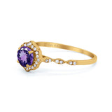 14K Gold 0.99ct Round Petite Dainty 6mm G SI Diamond Engagement Wedding Ring