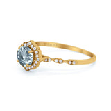 14K Gold 0.99ct Round Petite Dainty 6mm G SI Diamond Engagement Wedding Ring
