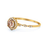 14K Gold 0.99ct Round Petite Dainty 6mm G SI Diamond Engagement Wedding Ring