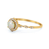 14K Gold 0.99ct Round Petite Dainty 6mm G SI Diamond Engagement Wedding Ring