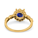 14K Gold Round Vintage Art Deco 1.44ct G SI Diamond Engagement Ring Size 6.5