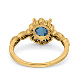 14K Gold Round Vintage Art Deco 1.44ct G SI Diamond Engagement Ring Size 6.5