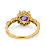 14K Gold Round Vintage Art Deco 1.44ct G SI Diamond Engagement Ring Size 6.5