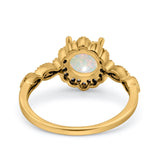 14K Gold Round Vintage Art Deco 1.44ct G SI Diamond Engagement Ring Size 6.5
