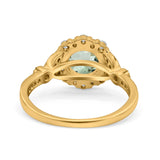 14K Gold 1.25ct Floral Art Deco Round 6mm G SI Diamond Engagement Wedding Ring