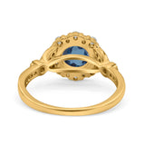 14K Gold 1.25ct Floral Art Deco Round 6mm G SI Diamond Engagement Wedding Ring