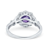 14K Gold 1.25ct Floral Art Deco Round 6mm G SI Diamond Engagement Wedding Ring