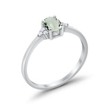14K Gold 0.87ct Art Deco Oval 7mmx5mm G SI Diamond Engagement Wedding Ring
