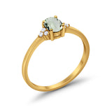 14K Gold 0.87ct Art Deco Oval 7mmx5mm G SI Diamond Engagement Wedding Ring