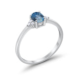 14K Gold 0.87ct Art Deco Oval 7mmx5mm G SI Diamond Engagement Wedding Ring