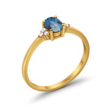 14K Gold 0.87ct Art Deco Oval 7mmx5mm G SI Diamond Engagement Wedding Ring