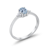 14K Gold 0.87ct Art Deco Oval 7mmx5mm G SI Diamond Engagement Wedding Ring