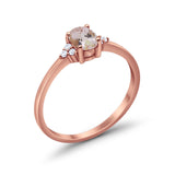 14K Gold 0.87ct Art Deco Oval 7mmx5mm G SI Diamond Engagement Wedding Ring