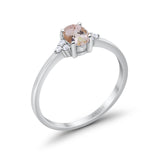 14K Gold 0.87ct Art Deco Oval 7mmx5mm G SI Diamond Engagement Wedding Ring