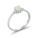 14K Gold 0.87ct Art Deco Oval 7mmx5mm G SI Diamond Engagement Wedding Ring