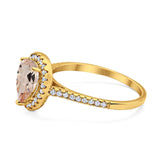 14K Gold 1.48ct Teardrop Pear 8mmx6mm G SI Diamond Engagement Wedding Ring