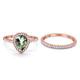 14K Gold 1.62ct Pear 8mmx6mm G SI Diamond Bridal Engagement Wedding Ring