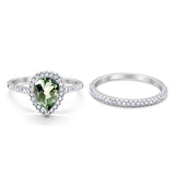 14K Gold 1.62ct Pear 8mmx6mm G SI Diamond Bridal Engagement Wedding Ring