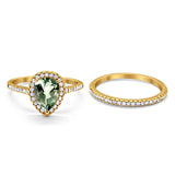 14K Gold 1.62ct Pear 8mmx6mm G SI Diamond Bridal Engagement Wedding Ring