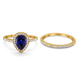 14K Gold 1.62ct Pear 8mmx6mm G SI Diamond Bridal Engagement Wedding Ring