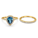 14K Gold 1.62ct Pear 8mmx6mm G SI Diamond Bridal Engagement Wedding Ring