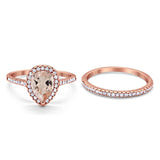 14K Gold 1.62ct Pear 8mmx6mm G SI Diamond Bridal Engagement Wedding Ring