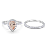 14K Gold 1.62ct Pear 8mmx6mm G SI Diamond Bridal Engagement Wedding Ring