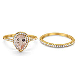 14K Gold 1.62ct Pear 8mmx6mm G SI Diamond Bridal Engagement Wedding Ring
