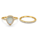 14K Gold 1.62ct Pear 8mmx6mm G SI Diamond Bridal Engagement Wedding Ring