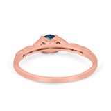 14K Gold 0.33ct Round Petite Dainty Art Deco 4mm G SI Diamond Engagement Wedding Ring