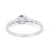 14K Gold 0.33ct Round Petite Dainty Art Deco 4mm G SI Diamond Engagement Wedding Ring